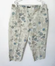 NWT Dockers beige blue floral cotton blend at waist capri pants *Sz 18W*