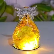 Eternal Flower Archangel Glass Cover Rose Bundle Mother's Glass Gift Romantic Lamp Flower Day Light with Beautiful I9r6 Em