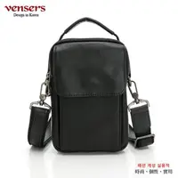 在飛比找PChome24h購物優惠-【vensers】牛皮潮流個性斜肩背包(N303001黑色)