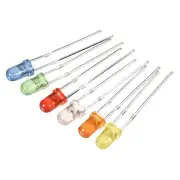 600Pcs 3mm LED Light Emitting Diode Cylinder Head Bulbs Set 6 Colors
