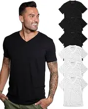 [INTO THE AM] Premium V Neck T Shirts for Men - Modern Fitted Tees S - 2XL Vneck Undershirts