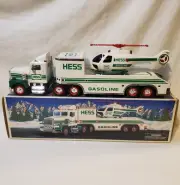 **Vintage 1995 Hess Toy Truck And Helicopter Collectible Toy Semi - New In Box**