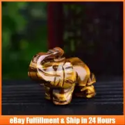 Natural Tiger's Eye Quartz Crystal Baby Elephant Carved Energy Mineral Decor US