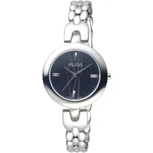 【ALBA】雅柏手錶 優雅韓系風尚黑色面鍊帶女錶/AH8337X1(保固二年)
