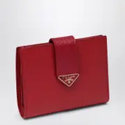 [Prada] Red Saffiano small wallet One size Red