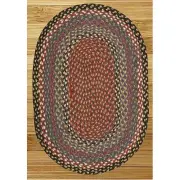 Capitol Earth Rugs Burgundy-Blue-Gray Jute Braided Rug