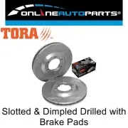 Front Drilled Slotted Disc Rotors + Brake Pads for Holden RC Colorado Isuzu DMax (for: Isuzu)