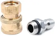 1 Set ZONADA Quick Connector Pressure Washer Fittings, M14 Female Thread Tap Connector & Male Thread Brass Quick Connector, 1/4" Pressure Washer Adapter Set
