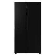 Haier S+ Three-Door Side-by-Side Refrigerator Freezer, 90.5cm, 575L - Black HRF575XC