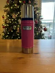 VTG Stanley HOT Pink 16oz Vacuum Bottle Camping Soup THERMOS Cup Rare EUC