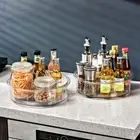 360° Rotates Divided Spinner Clear Spice Rack Bathroom
