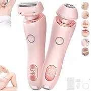 Livora Electric Razor, Beautibloom Razor, Silk Glide Epilator Painless Hair Removal at Home, Elegance Portable Shaver, Bikini Trimmer for Women Pubic Hair, Wet & Dry (Pink)