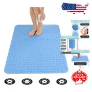 XL Non-Slip Shower Mat 47" x 32" with Suction Cups for Superior Safety