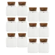 12pcs 50ml Convenient Small Cork Glass Bottles Stopper Glass Bottles Glass Jars