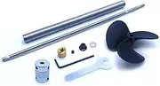 LUMIXE 3 Vanes 80mm CCW Propeller with 250mm Drive Shaft with 180mm Sleeve and, for Rc Boat Ship Model Shaft Assembly