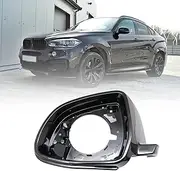 FZJDSD 51167327911 Mirror Housing Frame Trim 1Pc Left Side Compatible With BMW X3 X4 X5 X6 2014-2019 Black Side Mirror Shells Cover Cap