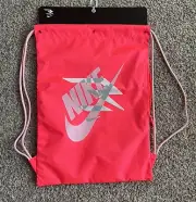 NIKE Gym Drawstring Sack bag With Zip Pocket Racer Pink Unisex New Rare