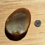 End Cut Agate Geode Rock Slice Polished Brown Crystal Gray Cloud Banding 4.25"