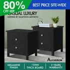 ALFORDSON 2x Bedside Table Hamptons Nightstand Storage Side End Drawers Black