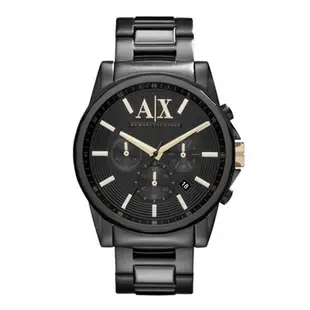 ARMANI EXCHANGE 男錶 手錶 44mm 黑色鋼錶帶 男錶 手錶 腕錶 三眼 AX2094 AX(現貨)