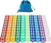 100pcs D6 Six Sided 16mm Game Dice of Rounded Translucent for Yahtzee ,Tenzi, Farkle, , Bunco, DND, MTG, RPG,Table Board Game or Teaching Math with a Beautiful Blue Drawstring Storage Bag
