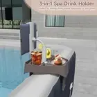 Hot Tub Side Table Adjustable 3-in-1 Phone Holder Cup for Outdoor Spas Tubs