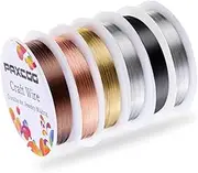 Paxcoo 6 Pack Jewelry Beading Wire for Jewelry Making Supplies and Craft (24 Gauge)