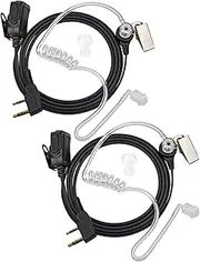 [HYS] Walkie Talkie Radio Earpiece with Mic, Acoustic Tube Headset with PTT for Baofeng UV-5R Kenwood Retevis H-777 RT1 RT21 RT22 WOUXUN KG-699 KG-689 Two Way Radio