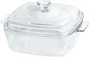 1.2L Tempered Glass Casserole Dish for Oven with Lid, Small Square Microwave Oven Baking Dish with Glass Lid