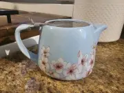 Alfred Cherry Blossom Ceramic Teapot with Stainless Steel Lid and Infuser