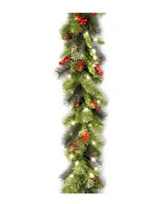 National Tree Company 9ft Crestwood Spruce Garland with 50 LED Lights