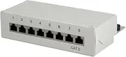 LogiLink Professional Patch Panels, Table/Wall/Desktop, STP (Shielded) Light Grey 8-Port