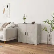 Concrete Grey Sideboard, Kitchen Buffet Table, Room Storage Cabinets, Dining Furniture, Modern Shelves, Side Cabinet - 80x33x70 cm