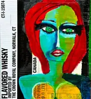 SEXY LADY PAINTING upcycled CB 16 X 15 original SWARTZMILLER DNA SIGNED POP ART