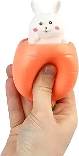 Peek A Boo Bunny Carrot Toy, Squeeze to Reveal Hidden Bunny, Soft and Interactive Plush Toy for Kids, Engaging Sensory Play, Compact and Portable for On-The-Go Entertainment