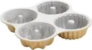 Nordic Ware Quartet Bundt Cake Pan - Non-Stick Gold 9 Cup Aluminum