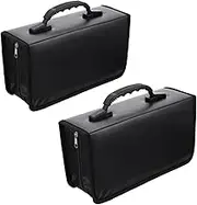 2Pcs Capacity Storage Case Faux Disc Holder Portable Zippered Organizer for Discs Protector for Safe Storage