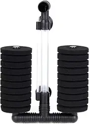 AQUANEAT Double Sponge Filter Large Air Driven Bio Filter for Aquarium Fish Tank Up to 55 Gallons
