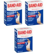3 Pack Band Aid Bandages Flexible Fabric All One Size 30 Each