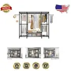 Portable Heavy-Duty Garment Rack - 4 Tiers with Hooks, Perfect for any Wardrobe
