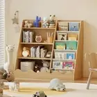 Kids Bookshelf and Toys Storage Cabinet - Wooden Bookcase for Kids Room, 4 Ti...