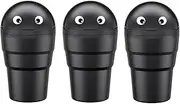 Aimall 3-Pack Portable Car Trash Bins, Compact Cup-Shaped Design, Cute Black Storage Bins for Car Use, Leakproof Garbage Containers with Lid, Easy to Empty, Dimensions: 3.7x6.65 inches