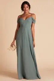 Birdy Grey DEVIN CONVERTIBLE DRESS CHIFFON SEA GLASS Large NEW NWT NO SLIT