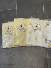 Vintage New Combed Percale Springmaid Two Fitted Sheet And One Flat Sheet Yellow