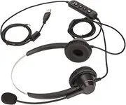 USB Headset with Microphone, Wideband Computer Headphones for Business, Noise Cancelling Stereo Headphones for Call Center Telemarketing Customer Service Teleconferencing