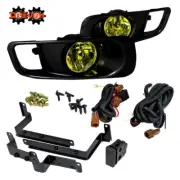 For 99-00 Honda Civic 2/3/4 Dr EK EM Yellow Fog Light Kit Black Harness Switch (for: Honda)