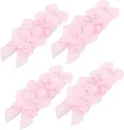 HIAKDOFT 200pcs Pink Mini Ribbon Bow: Mini 0.8inch Polyester Preamde Bowknot - DIY Project Accessories - Ribbon Twist Tie Bows for Scrapbooking
