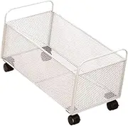 yuksok Rolling File Cart Rolling File Organizer with Wheels Mesh Storage Cart Mesh Files Organizer for School Folders Handbag, 48x25x30cm