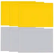 Elegant Gold Edge PU Leather Waterproof Placemats in Yellow and Gray Set of 6