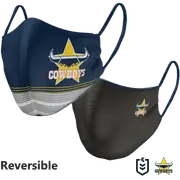 North Queensland QLD Cowboys NRL Small Adult Reversible Washable Face Mask